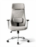 Ergonomic office chair with adjustable lumbar support in grey fabric 60 x 60 x 120cm