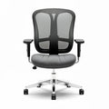 Mesh office chair with adjustable armrests in gray 60 x 60 x 100cm