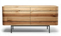 Wooden sideboard with storage drawers in natural finish 120 x 50 x 70cm
