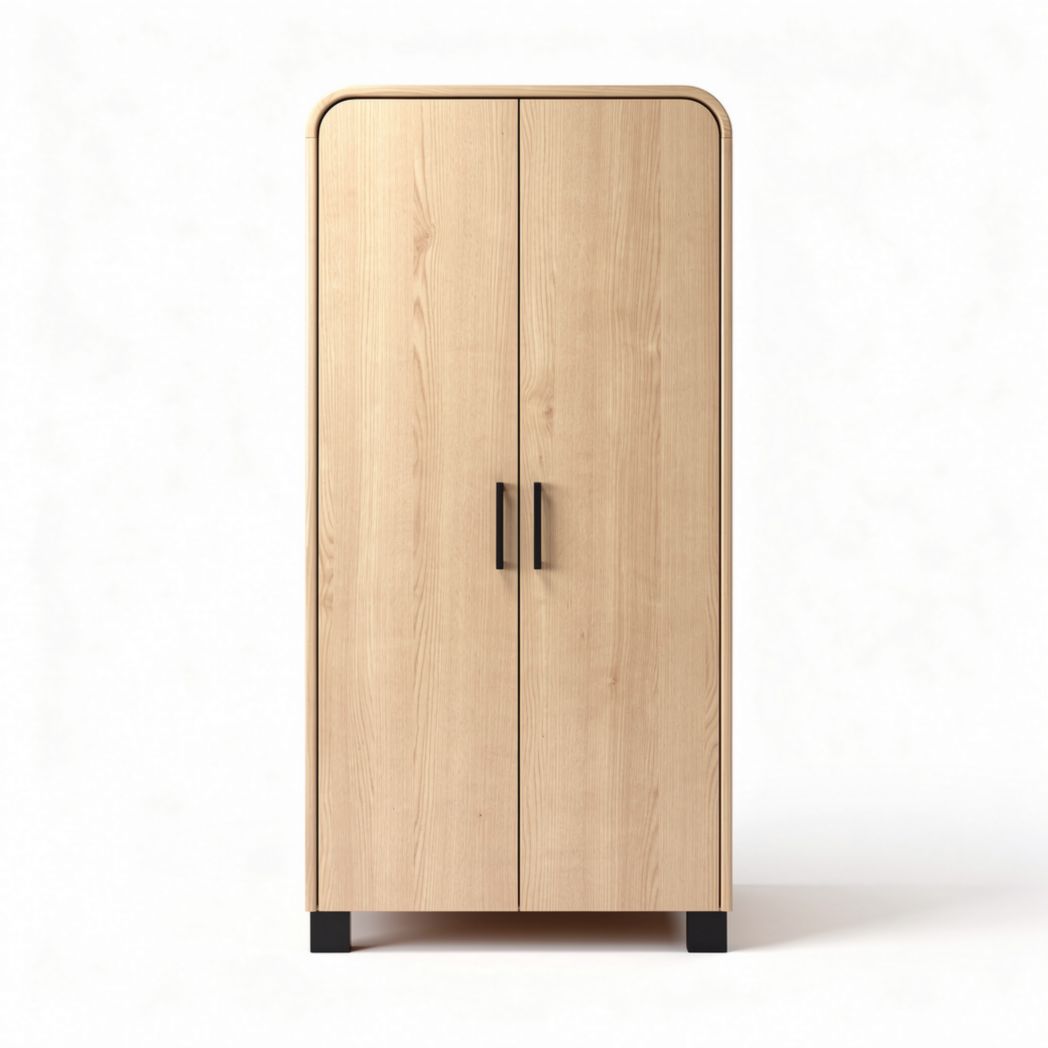 Wooden storage cabinet for home organization 50 x 30 x 140cm natural finish