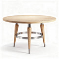Round wooden coffee table with metal legs 60 x 60 x 45cm for living room use