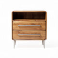 Wooden nightstand with two drawers and open shelf 60 x 45 x 50cm
